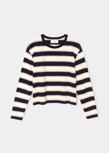 xirena womens Terrance Tee in Navy Crescent Stripe