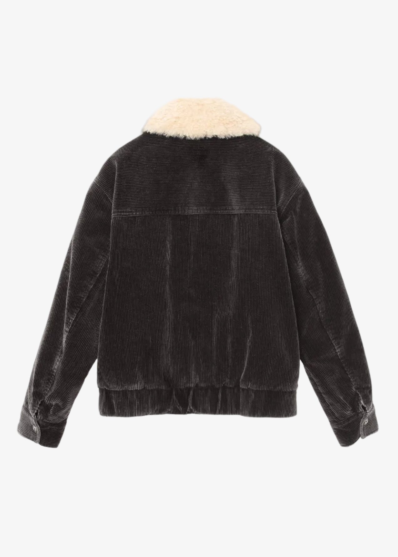 xirena womens corduroy Bradley Jacket black flint with sherpa collar