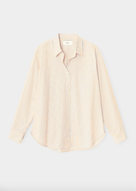xirena womens cotton Beau Shirt in Tangerine Sky Stripe