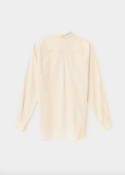 xirena womens cotton Beau Shirt in Tangerine Sky Stripe