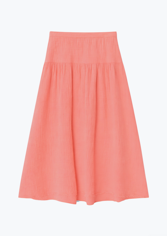 xirena womens cotton gauze evelyn skirt in blushwood