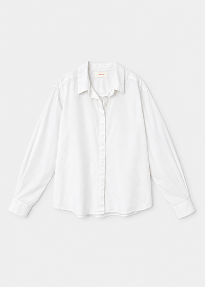 xirena womens cotton poplin Hayes Shirt in Pearl White