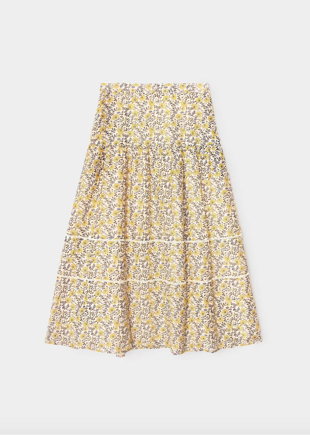 xirena womens cotton voile Agatha Skirt in Sun Petals