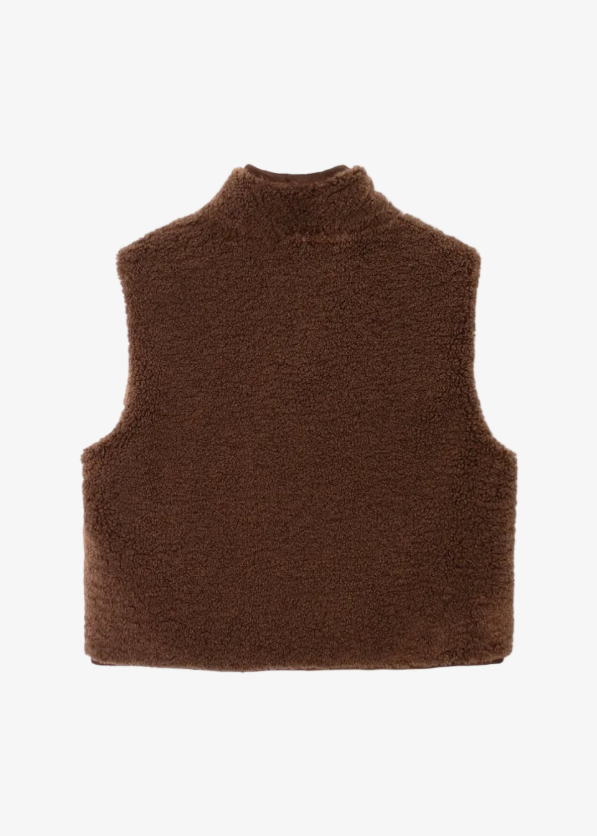 xirena womens reversible sherpa lined Kensi Vest in chocolate brown