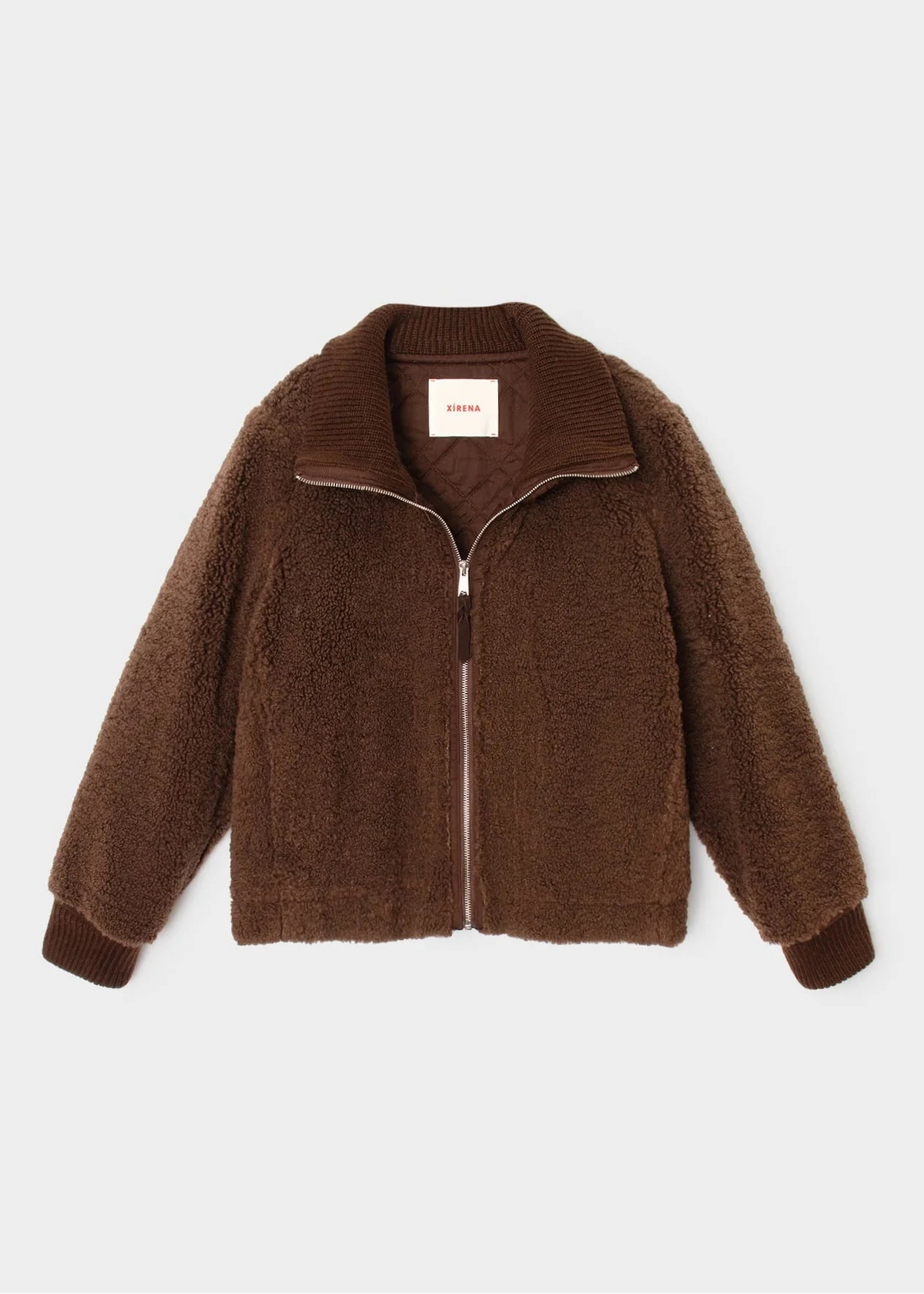 xirena womens sherpa Daltry Jacket in Chocolate Brown