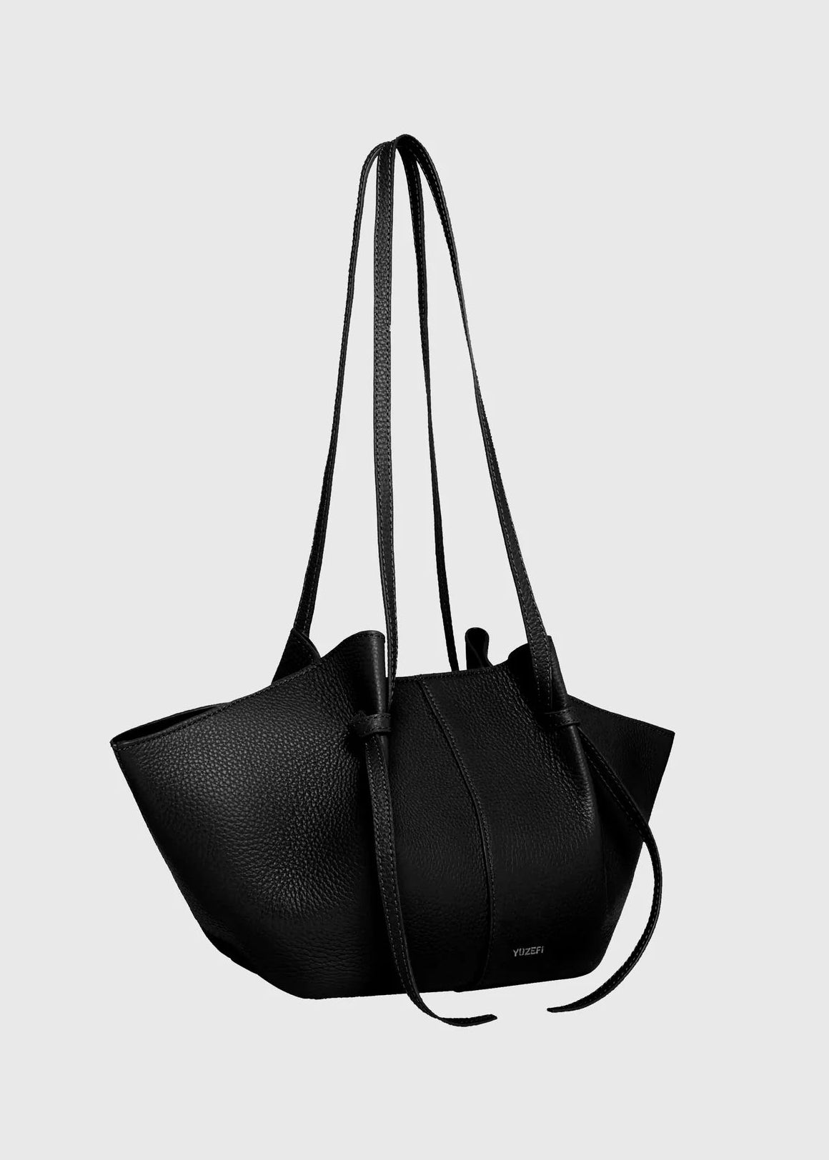 yuzefi Mochi Tote in Black Pebble Grained Leather