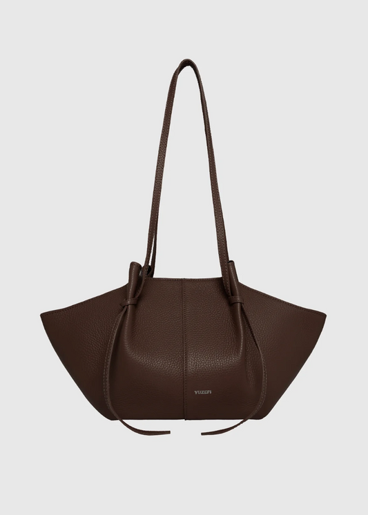yuzefi Mochi Tote in Espresso Pebble Leather