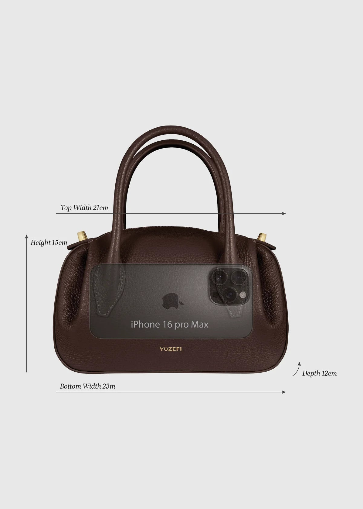 yuzefi Oyster Mini Duffle dimensions