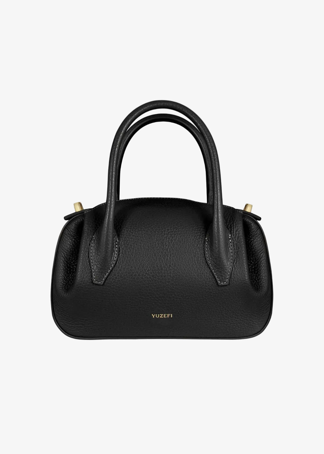 Oyster Mini Duffle in Black Pebble Grained Leather